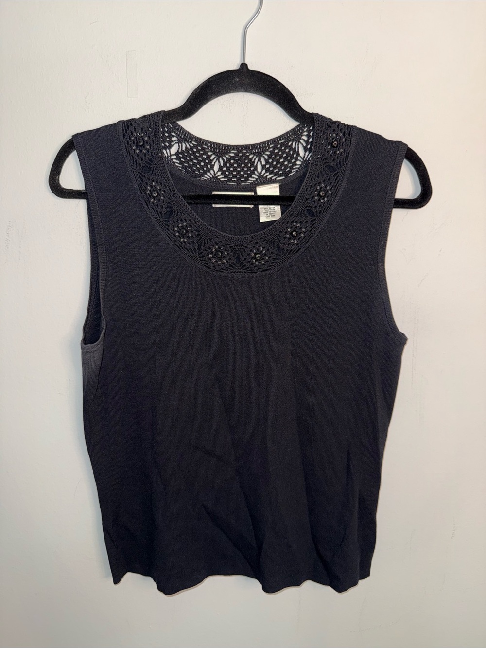 Whimsigoth Grunge Crochet Top Knit with Beading on Collar 90’s